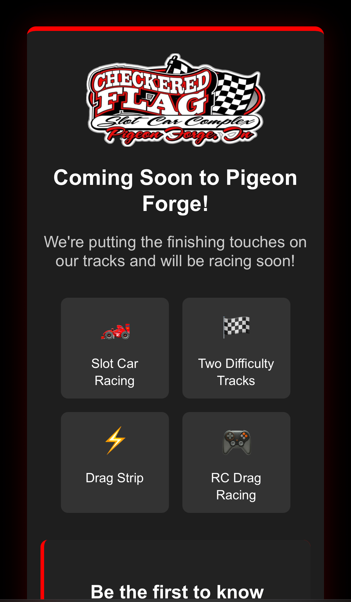 Checkered Flag Mobile View
